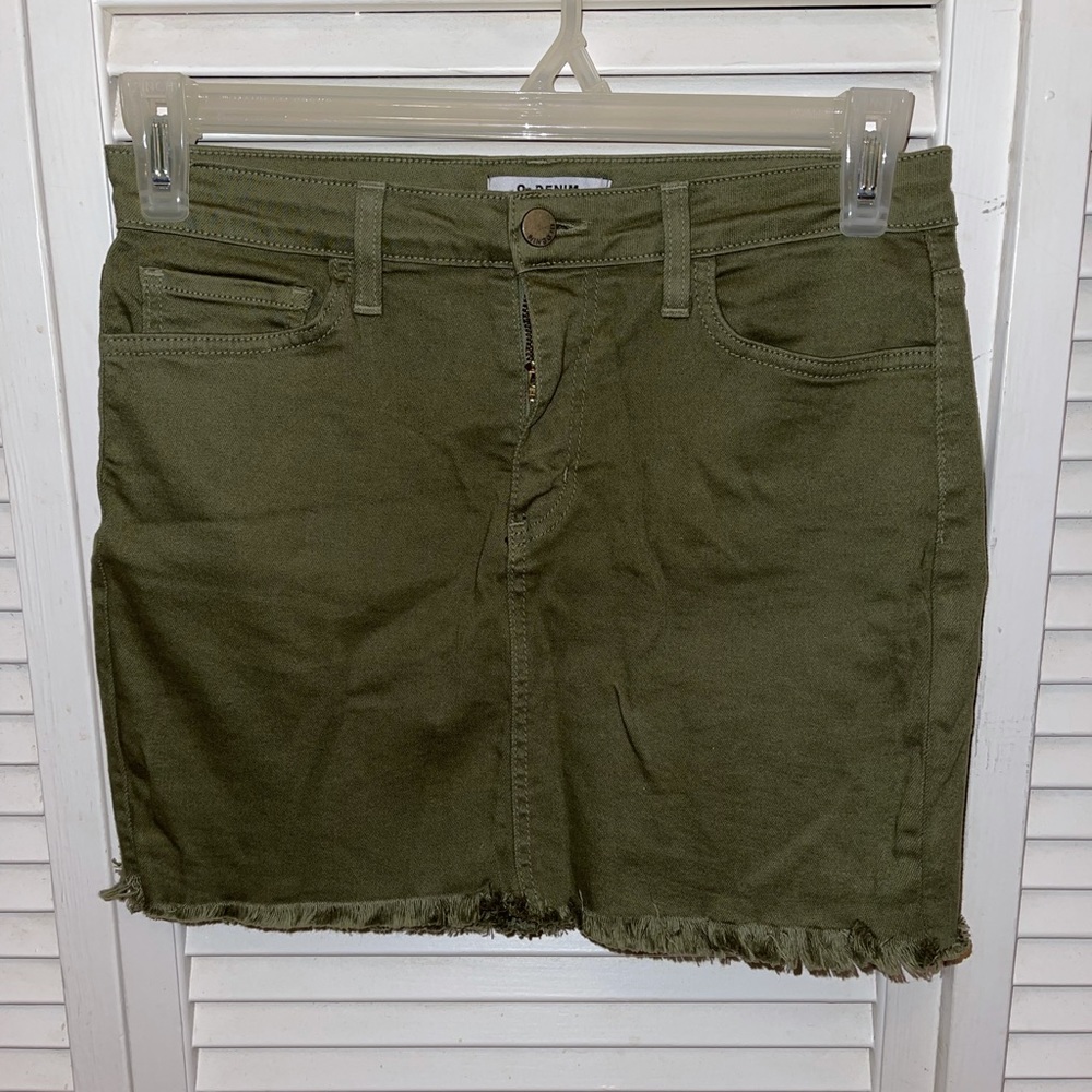 Olive green mini skirt